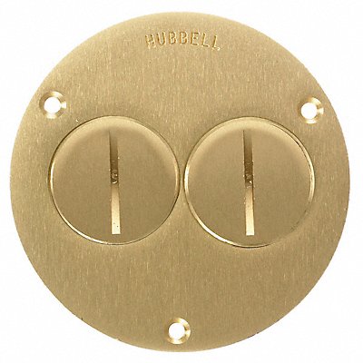 HUBBELL WIRING DEVICE-KELLEMS S3725 Floor Box Cover Round 2-Gang 3-7/8 in.