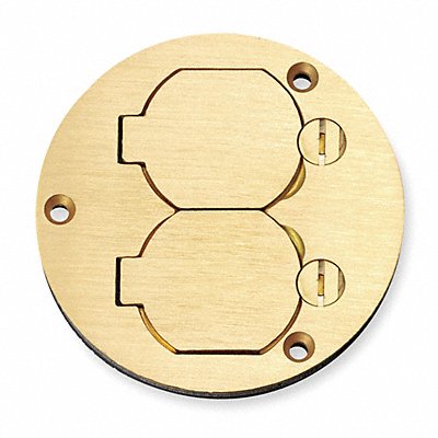 HUBBELL WIRING DEVICE-KELLEMS S3925 Floor Box Cover Round 2-Gang 3/16 in.