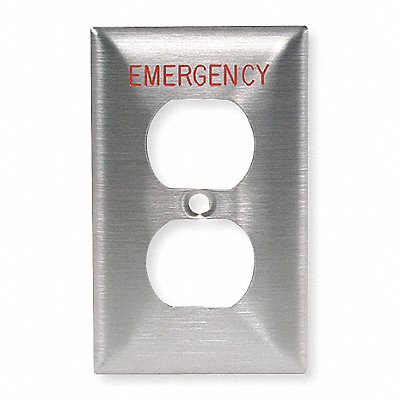 HUBBELL SS8MEV Dup Recept Wall Plate Standard Silver 1Gng Brsh