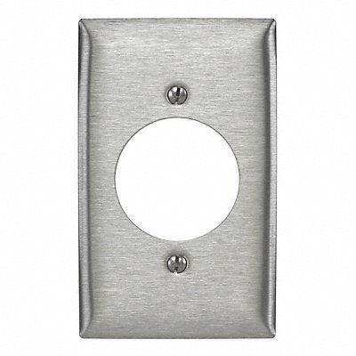 HUBBELL SS725 Sng Recept Wall Plate Standard Silver 1 Gang Smooth