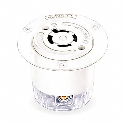 HUBBELL HBL2446 Flng Lck Recpt 20 A Wht Nyl L18-20R 1Gng