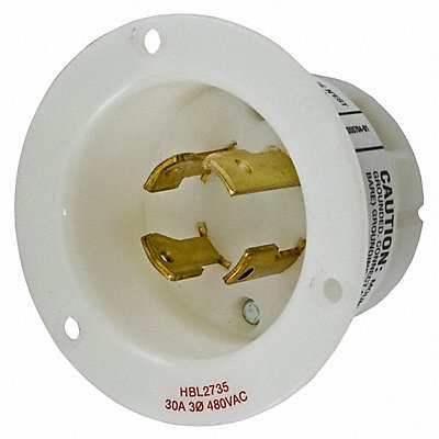 HUBBELL HBL2735 Flg LckInl 30 A White L16-30P Nylon