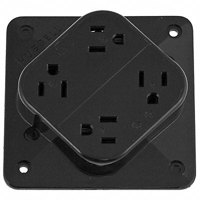 HUBBELL HBL415BK Receptacle Black 15 A 2P3W Back 1PK