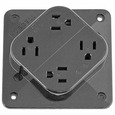 HUBBELL HBL415GY Receptacle Grey 15 A 2P3W Back 1PK