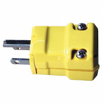 HUBBELL HBL52CM66V Straight Blade Plug Yllw 15 A Hng 5-15P
