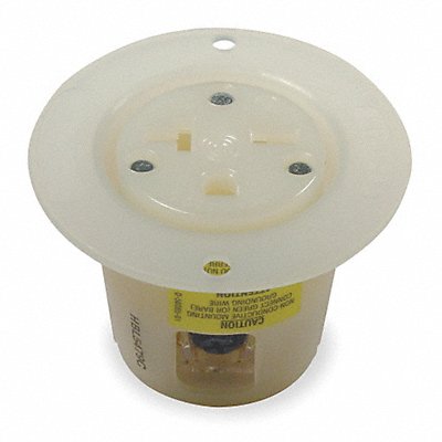 HUBBELL HBL5479C Flanged Recept White 20 A 2P3W Back 1PK