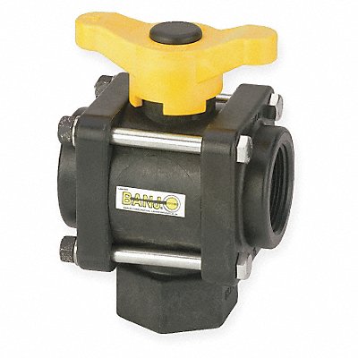 BANJO V150BL Poly Ball Valve 3-Way FNPT 1-1/2 in