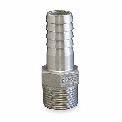 GRAINGER HB200SS Barbed Hose Fitting Hose ID 2 NPT