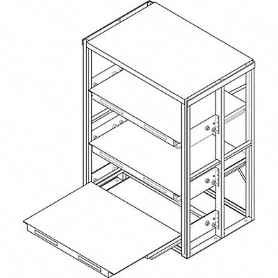 JARKE EZ483684 Roll Out Shelving 36inx84inx48in Starter