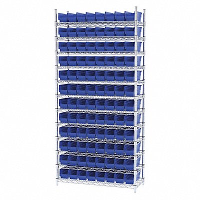 AKRO-MILS AWS143630120B D5527 Bin Shelving 14inx74inx36in Blue