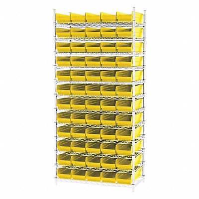 AKRO-MILS AWS183630138Y D5528 Bin Shelving 18inx74inx36in Yellow