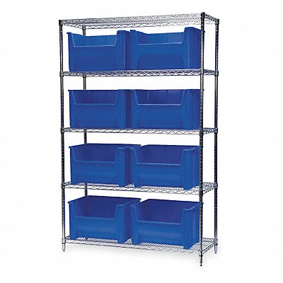 AKRO-MILS AWS184813017B G3471 Bin Shelving 18inx74inx48in Blue