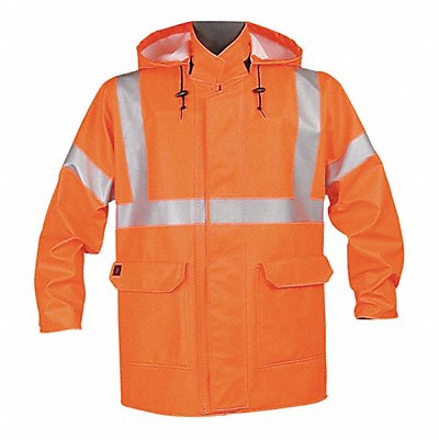 NASCO 4503JFOL D0649 Arc Flash Rain Jacket Cat 2 Orange L