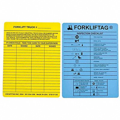 BRADY FLTETSI51 Tag 5 3/4 in H 7 5/8 in W Plastic PK100