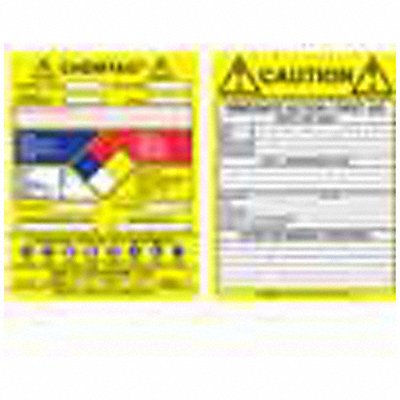 BRADY CHEMCTI500 Tag 5 3/4 in H 7 5/8 in W Plastic PK100