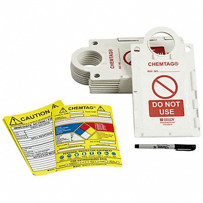 BRADY CHEMCTSH Chemtag Kit PK10