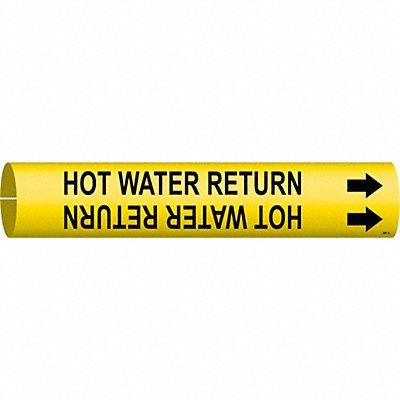 BRADY 4081A Pipe Marker Hot Water Return 13/16in H