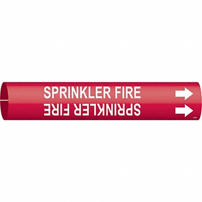 BRADY 4127A Pipe Marker Sprnklr Fire 13/16in H 4/5in W