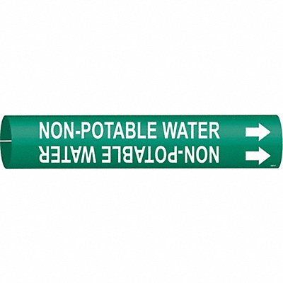 BRADY 4351A Pipe Marker Non-Potable Water 13/16in H