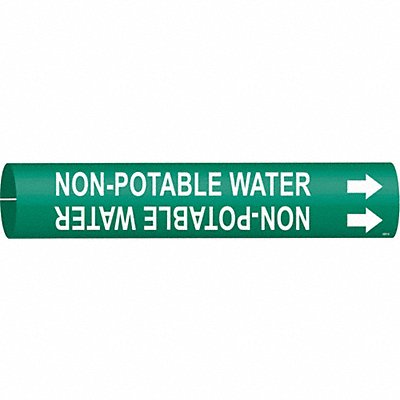BRADY 4351C Pipe Marker Non-Potable Water 2in H 12in W