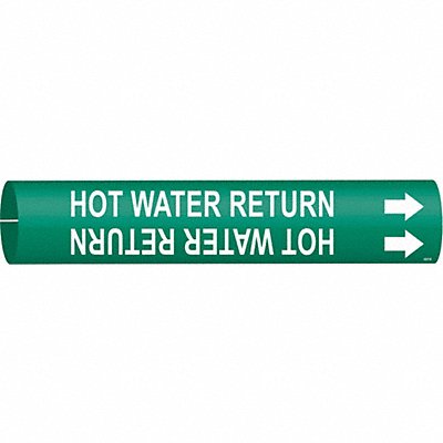 BRADY 4337D Pipe Marker Hot Water Return 2 13/16in H