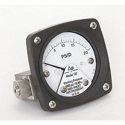 MIDWEST INSTRUMENT 120AA00OO20P D0754 Pressure Gauge 0 to 20 psi