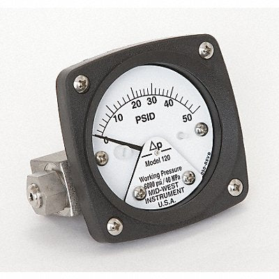 MIDWEST INSTRUMENT 120SA00OO50P D0755 Pressure Gauge 0 to 50 psi