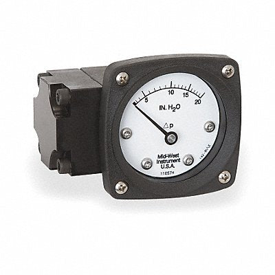 MIDWEST INSTRUMENT 142AA00OO20H D0756 Pressure Gauge 0 to 20 In H2O