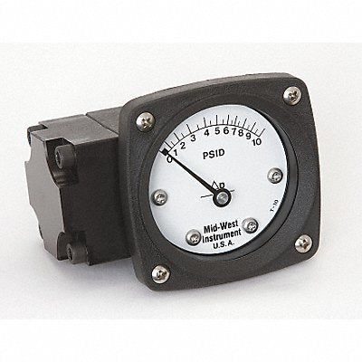 MIDWEST INSTRUMENT 142AA00OO10P D0756 Pressure Gauge 0 to 10 psi