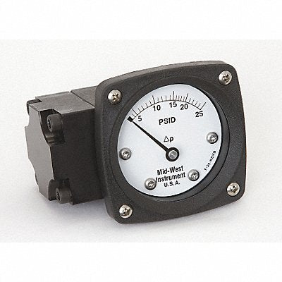 MIDWEST INSTRUMENT 142AA00OO25P D0756 Pressure Gauge 0 to 25 psi