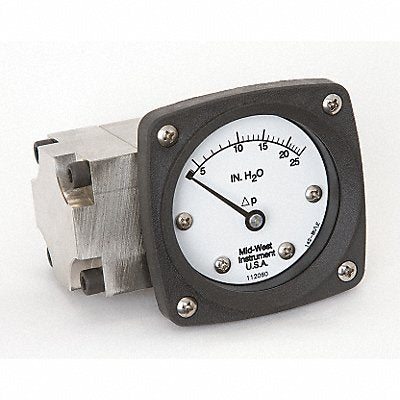 MIDWEST INSTRUMENT 142SA00OO25H D0757 Pressure Gauge 0 to 25 In H2O