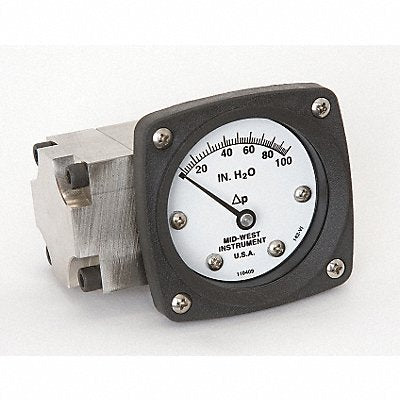 MIDWEST INSTRUMENT 142SA00OO100H D0757 Pressure Gauge 0 to 100 In H2O