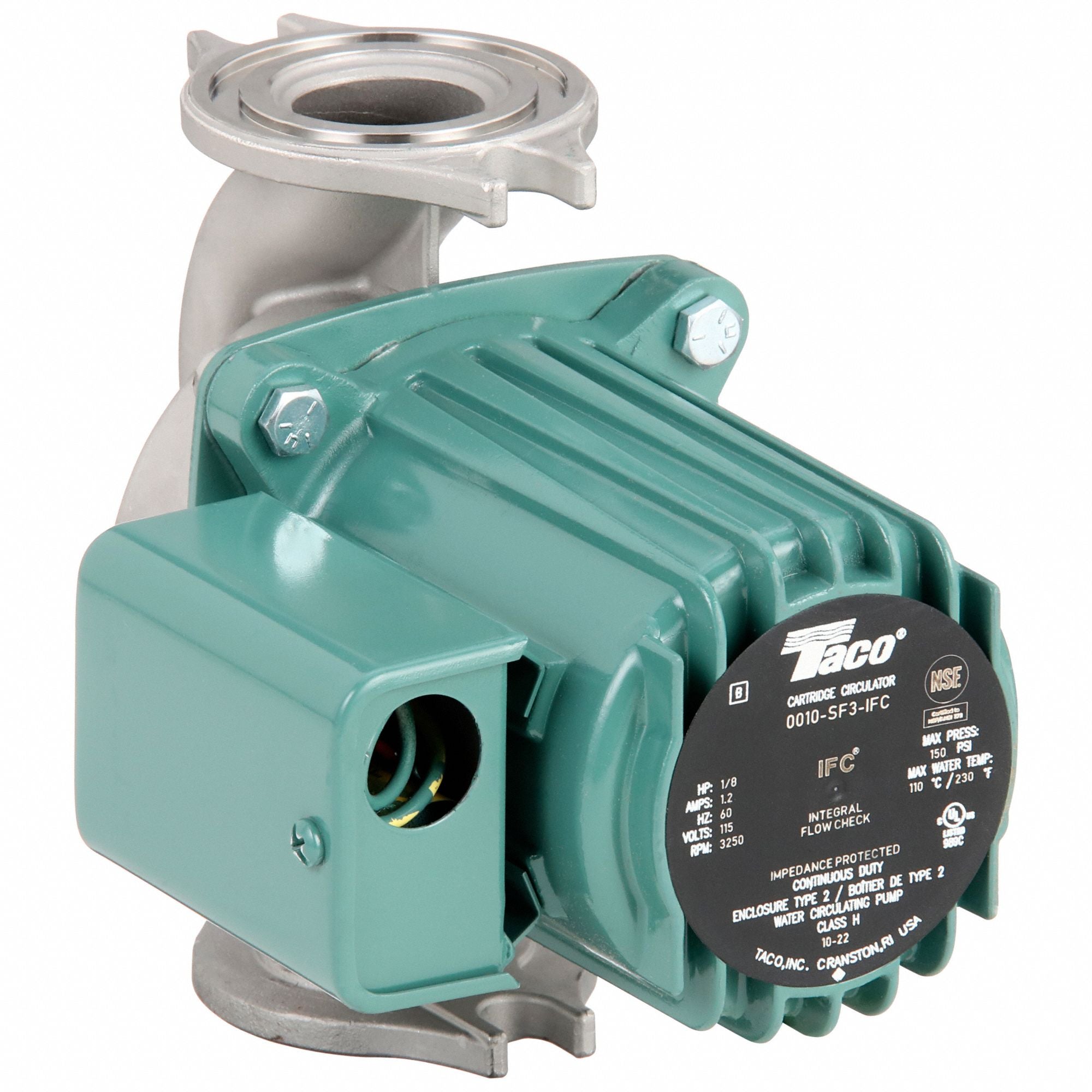 TACO 0010SF3IFC Potable Circulating Pump Flanged 1/8HP