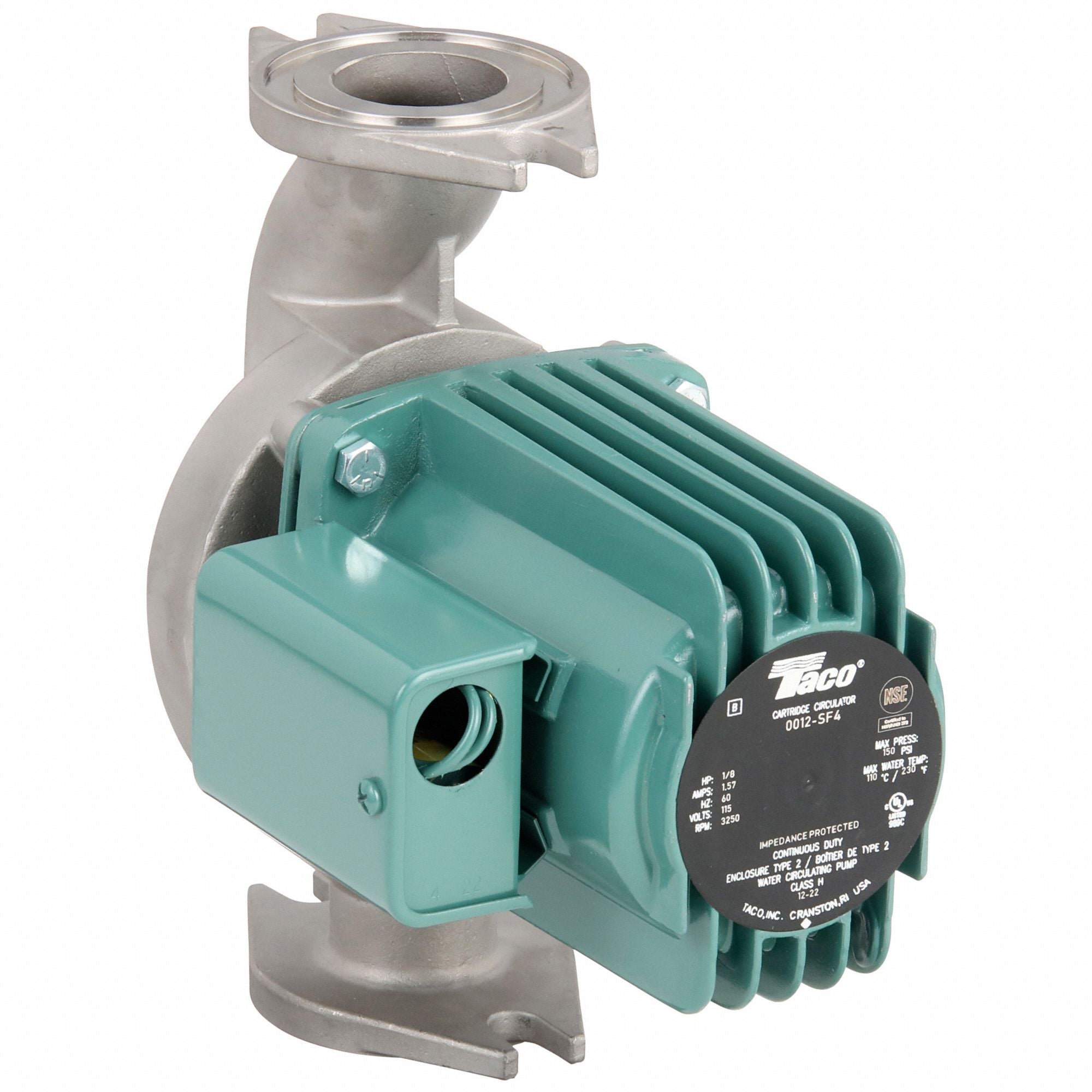 TACO 0012SF4 Potable Circulating Pump Flanged 1/8HP