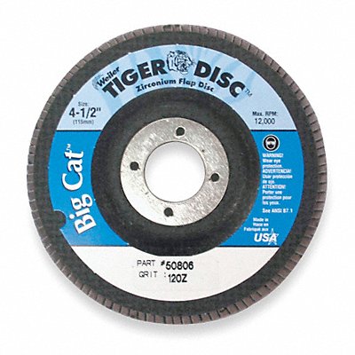 WEILER 96177 H7341 Fiber Disc 4 1/2 in Dia 7/8in Arbor