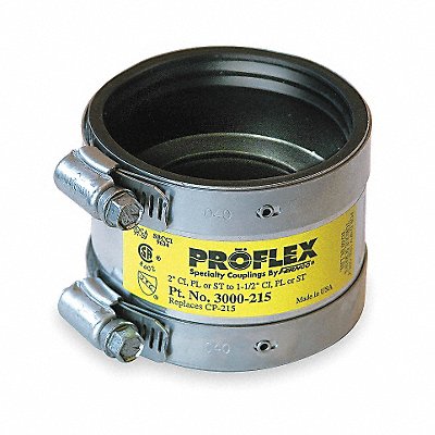 GRAINGER 3000215 Transition Coupling Neoprene 2 x 1 1/2