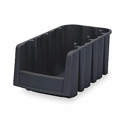 AKRO-MILS 30716BLACK Stack and Nest Bin Black Solid Polymer