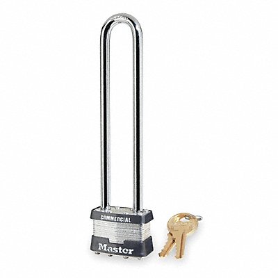 MASTER LOCK 1LN Keyed Padlock 3/4 in Rectangle Silver