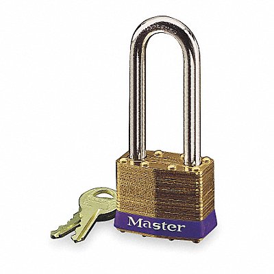MASTER LOCK 2KALJ Keyed Padlock 3/4 in Rectangle Silver