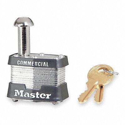 MASTER LOCK 443LE Keyed Padlock Rectangle Silver