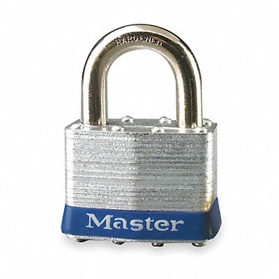 MASTER LOCK 5UP Keyed Padlock 15/16 in Rectangle Silver