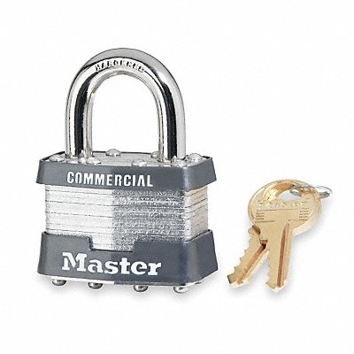 MASTER LOCK 81KA Keyed Padlock 3/4 in Rectangle Silver