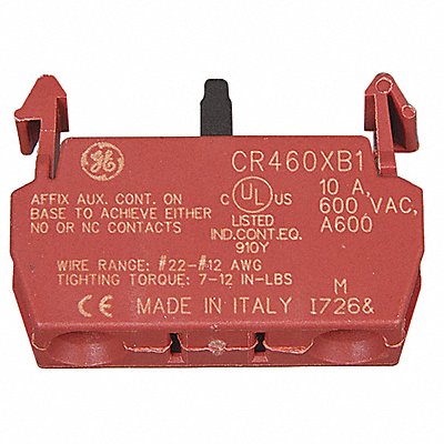 GE CR460XB1 Auxiliary Contact Block 1NO/1NC 10 A