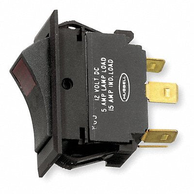HUBBELL WIRING DEVICE-KELLEMS MR123SP MarinRockSwtch NoLens/Lamp Blk On/Off/On