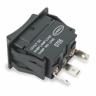 HUBBELL WIRING DEVICE-KELLEMS MR123MSP MarinRockSwtch NoLens/Lamp Blk On/Off/On