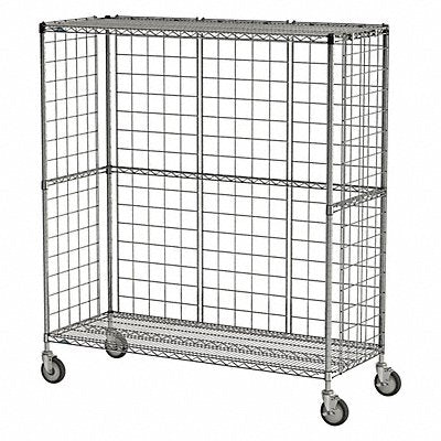 METRO 65138IP Wire Cart 3-Sided 24 in W 60 in L