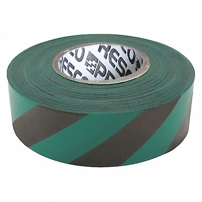 GRAINGER SGBK200 Flaging Tape Blck/Green 300 ft 1 3/16 in