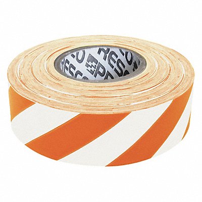 GRAINGER SWO200 Flaging Tape Ornge/White 300 ft 1 3/16 in