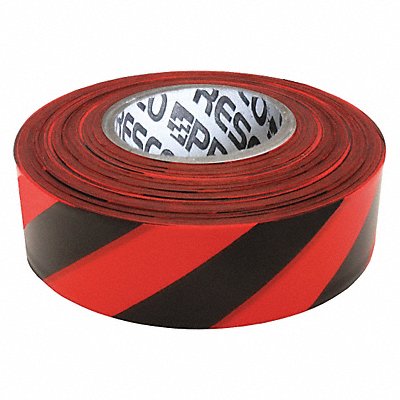 GRAINGER SRBK200 Flaging Tape Blck/Red 300 ft L 1 3/16 in