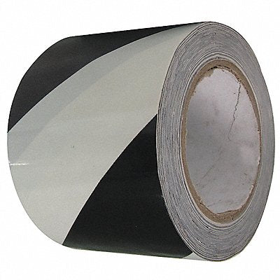 CONDOR 3JXX8 Floor Tape Black/White 3 inx108 ft Roll